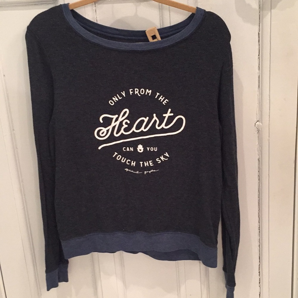 SpiritualGangster soft blue sweater w/nice writing